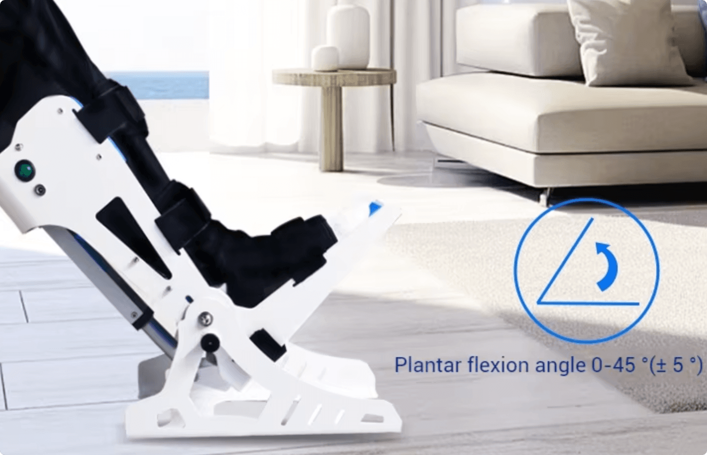 Plantar flexion angle 0-45 degree demonstration